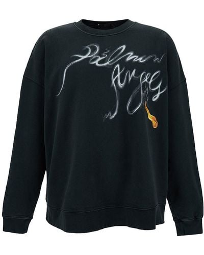 Palm Angels Crewneck Sweatshirt With Foggy Logo Print - Black