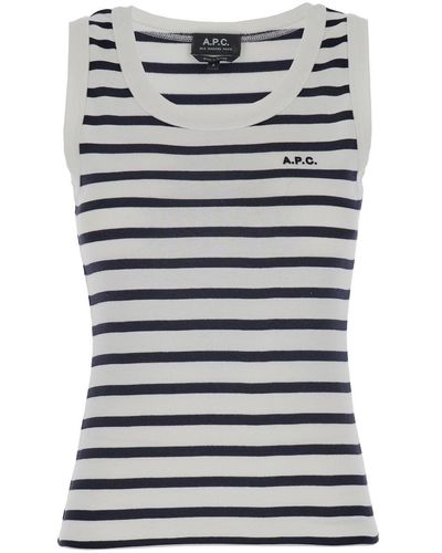 A.P.C. And Sleeveless Top With Logo - Grey