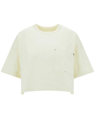 Bottega Veneta Crop T-Shirt With Patch Pockets - White