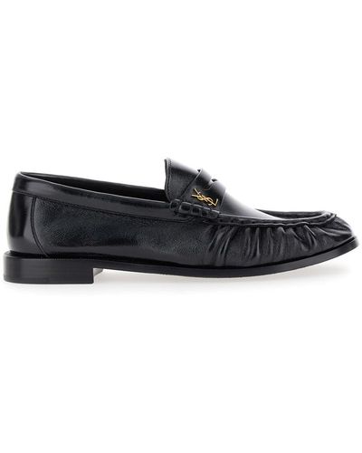 Saint Laurent 'Le Loafer' Loafers With Cassandre Detail - White