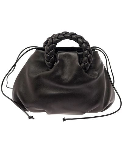 Hereu 'Bombon' Handbag With Braided Handles - Black