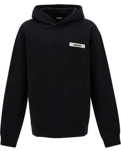 Jacquemus 'Le Hoodie Gros-Grain' Hoodie With Logo Patch - Blue