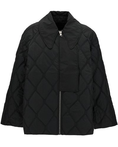 Ganni Quilted Short Jacket - Black