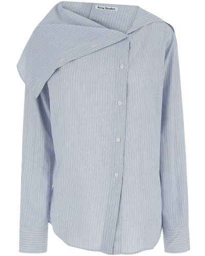 Acne Studios Light- Striped Button Up Shirt - Blue