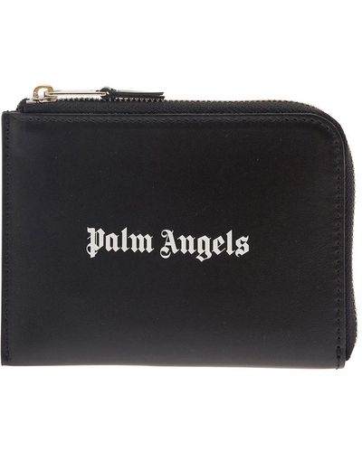 Palm Angels Zip Portacarte Logo - Black
