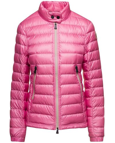 3 MONCLER GRENOBLE 'Walibi' Down Jacket With Logo Patch - Pink