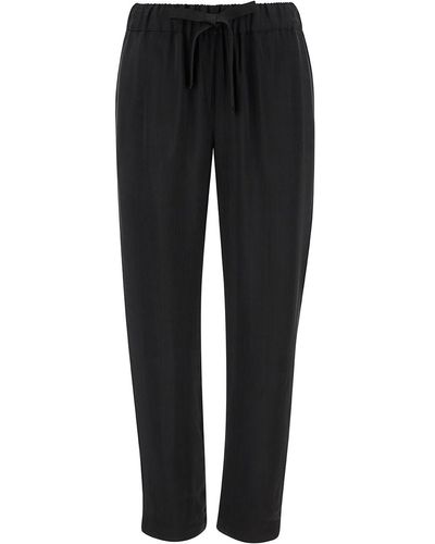 Semicouture Trousers With Drawstring Closure - Black