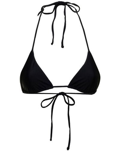 Matteau Woman's Tringolar Stretch Fabric Bikini Top - Black