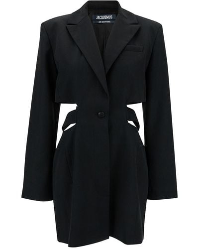 Jacquemus 'La Robe Bari' Single-Breasted Jacket With Cut-Out In - Black