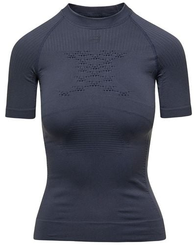 Balenciaga T-Shirt Aderente 'Energy Accumulator' Con Dettagli Traforat - Blu