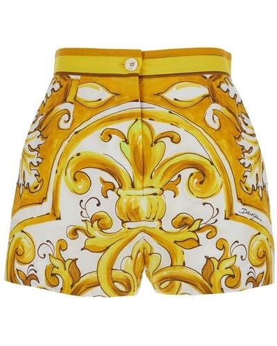 Dolce & Gabbana Shorts Tris Maiolica - Yellow