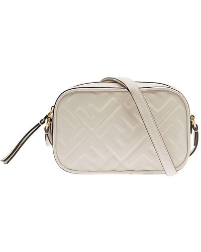 Fendi Camera Case Mini Bag In Leather Woman - White