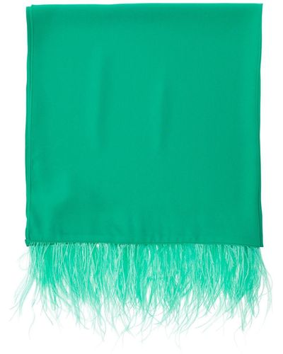 Liu Jo Stole With Feathers Trim - Green