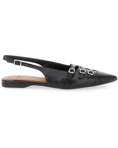 Vagabond Shoemakers 'Hermine' Slingback Ballet Flats With Decorative Buckle - White