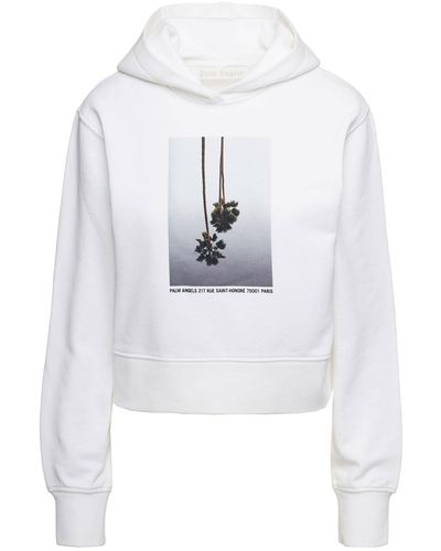 Palm Angels Fitted Cotton Hoodie - White