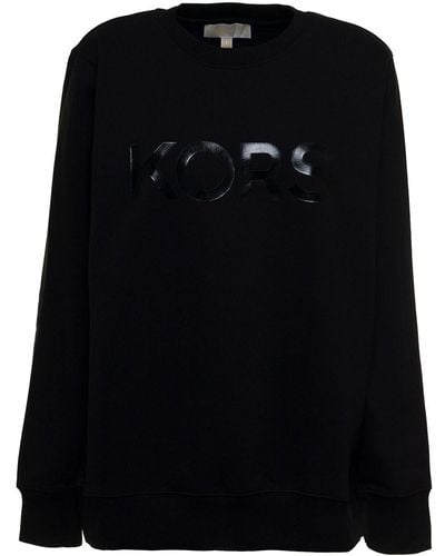 MICHAEL Michael Kors Black Cotton Sweatshirt With Logo Print