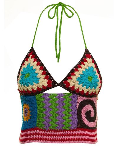 ANDERSSON BELL Top muana in cotone crochet e donna - Multicolore
