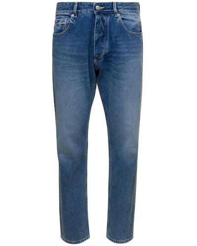 ICON DENIM 'Kanye' 5-Pocket Jeans With Logo Patch - Blue