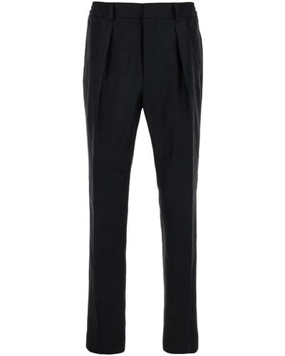 Fendi Trousers With Elastic Waistband And Pences - Black