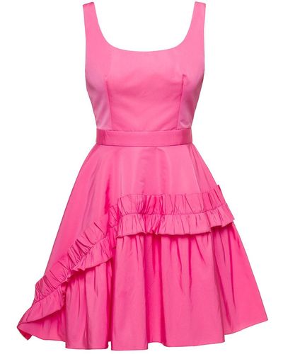 Alexander McQueen Mini Dress With Oversize Ruche - Pink