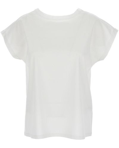 Allude T-Shirtr With U Neckline - White