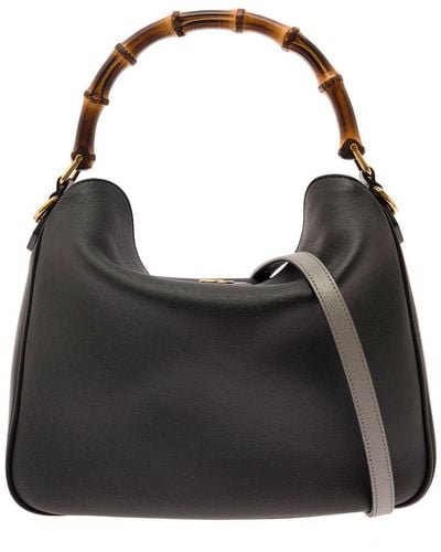 Gucci 'Medium Diana' Shoulder Bag With Bamboo Handle And D - Black
