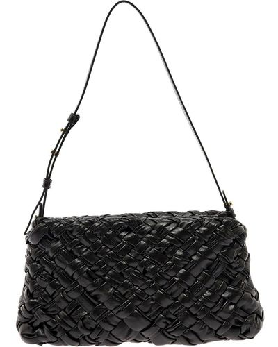 Bottega Veneta 'Kalimero Cha Cha' Shoulder Bag With Intrecciato - Black