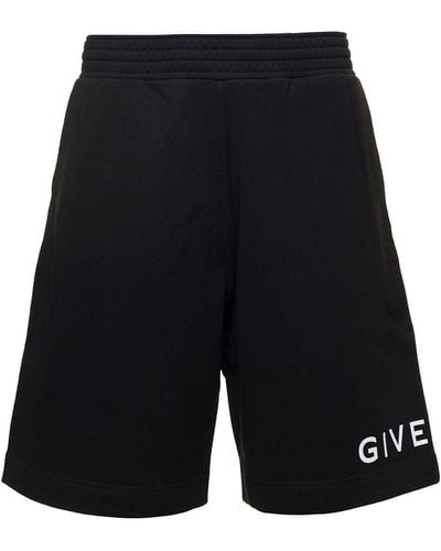 Givenchy Boxy Shorts With Logo On The Leg - Black