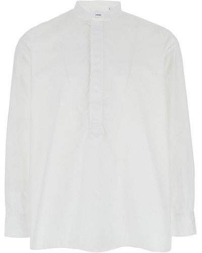 Lardini Shirt With Mandarin Collar - White