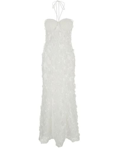 ROTATE BIRGER CHRISTENSEN Maxi Dress With Tonal Sequins And Sweetheart Neck - White