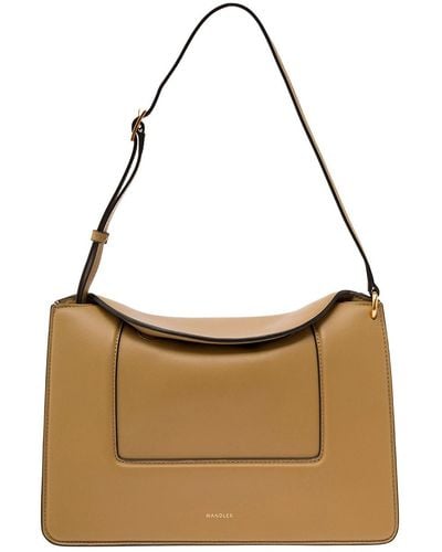 Wandler 'penelope' Shoulder Bag With Logo Print In Leather - Brown
