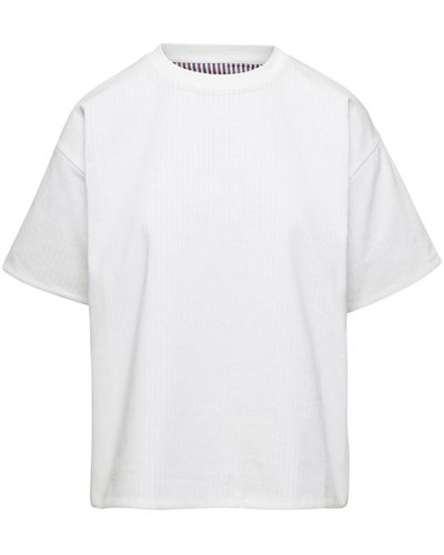 Bottega Veneta T-Shirt With Striped Lining - White