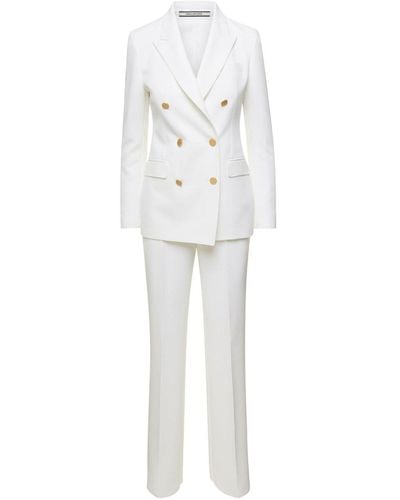 Tagliatore Double-Breasted Suit - White