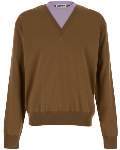 Jil Sander And Lillac Double-Neck Sweater - Brown