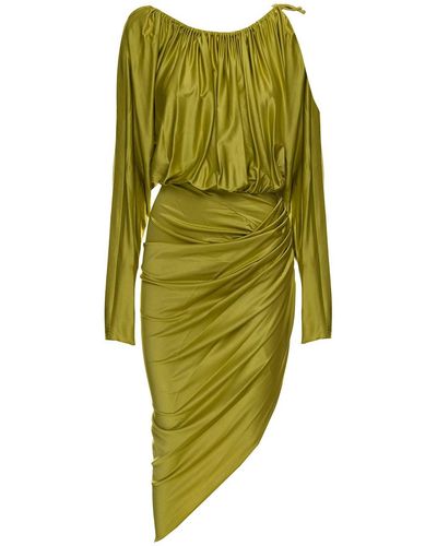 Alexandre Vauthier Woman's Draped Viscose Green Dress