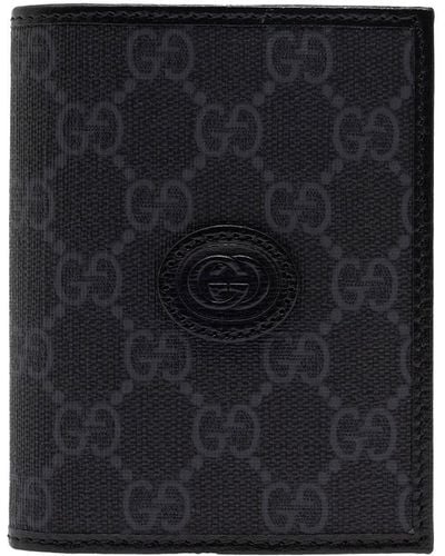 Gucci And Bifold Wallet With Gg Patch - Black