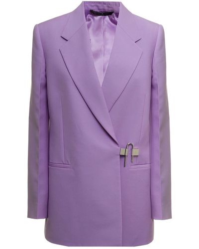 Givenchy Woman's Lilac Wool Blend Jacket With Lock Detail - Purple