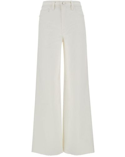 FRAME 'Le Jane' Wide Leg Jeans With Tonal Buttons - White