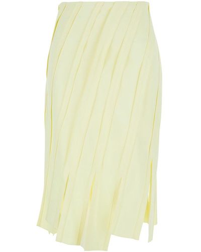 Bottega Veneta Midi Pleated Skirt - Yellow