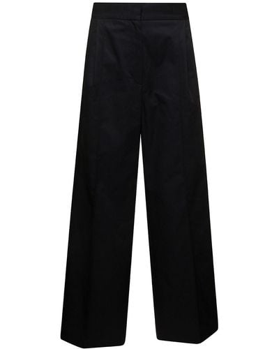 Maison Kitsuné Loose Trousers With Concealed Closure - Black
