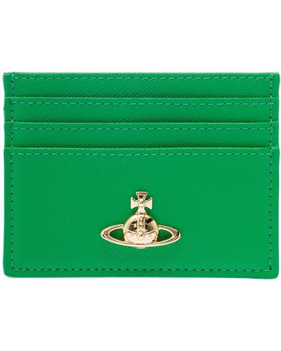Vivienne Westwood Card-Holder With Orb Detail - Green