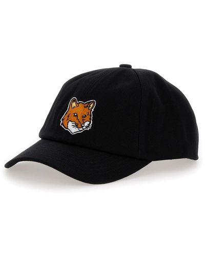 Maison Kitsuné Baseball Cap With Fox Head Patch - Black