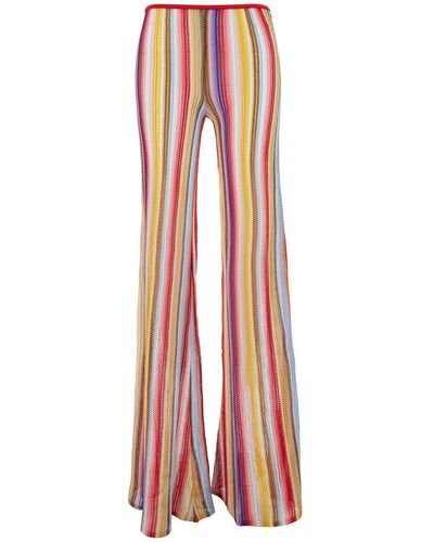 Missoni Flare Trousers With Stripe Motif - Red