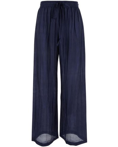 THE ROSE IBIZA Palazzo Trousers With Drawstring - Blue