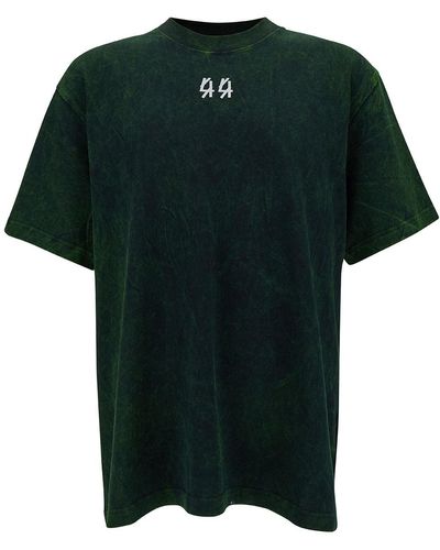 44 Label Group Crewneck T-Shirt With Front And Back Logo Print I - Green