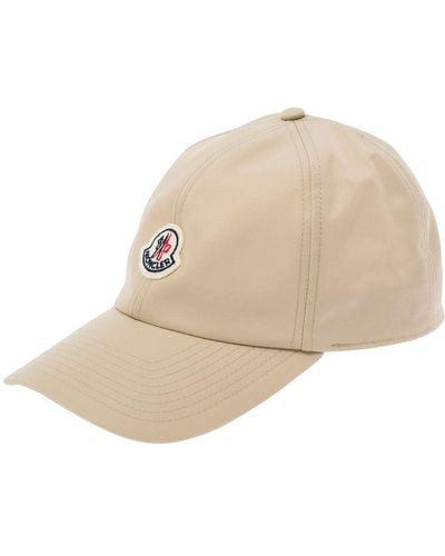 Moncler Baseball Cap With Logo Patch - Natural