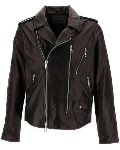 Giorgio Brato Zip-Up Biker Jacket - Black