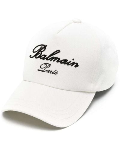 Balmain Baseball Cap With Logo - Natural