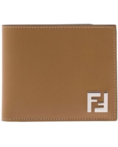 Fendi Bi-Fold Wallet With Ff Detail - Brown