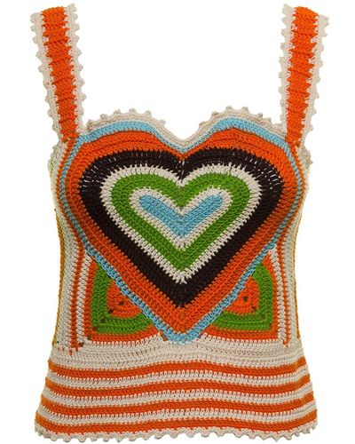 ANDERSSON BELL Woman's Love Riri Crochet Cotton Tank Top - Multicolor